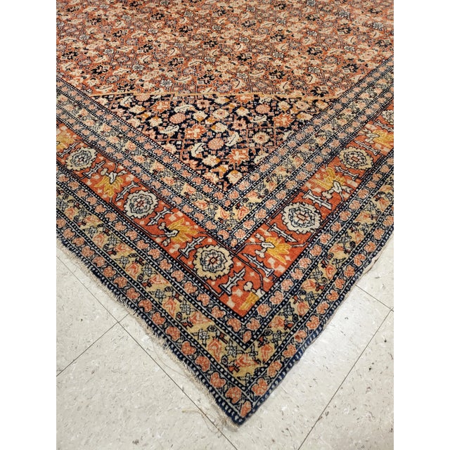Traditional Antique Tabriz Carpet, Hadji Jalili Persian Rug, Earth Tones, Ivory, Rust, Navy For Sale - Image 3 of 13