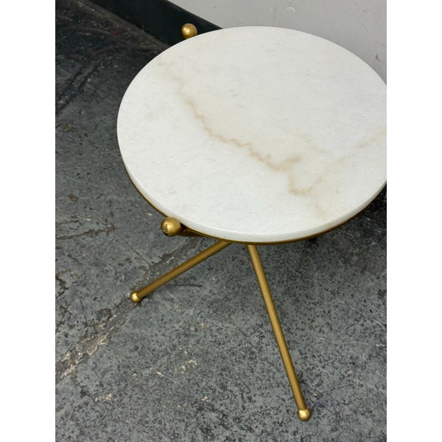 Stone Boston Loft Furnishings Linus Marble Side Tables, Pair For Sale - Image 7 of 12