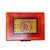This is a traditional Chinese tile game set - Mahjong. The box surface is a red color vinyl with an oriental scenery...