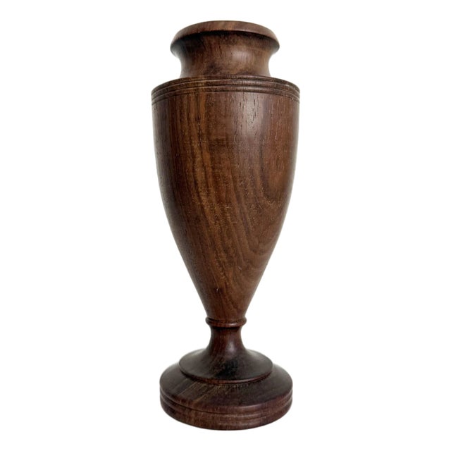 Antique Art Deco Wood Treen Vase For Sale