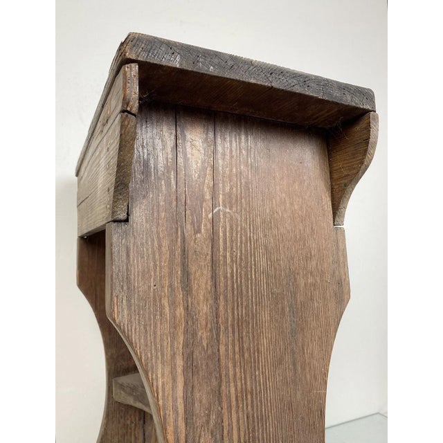 1950s Dutch Pine Farmhouse Stool, 1950 For Sale - Image 5 of 16