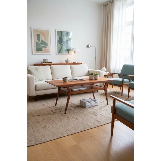 1970s Danish Teak Coffee Table with Magazine Rack, 1960s For Sale - Image 5 of 12