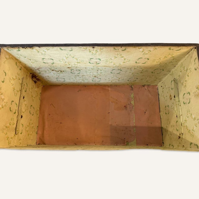 Brown Late 19th Century Child’s Trunk With Interior Decoration For Sale - Image 8 of 9