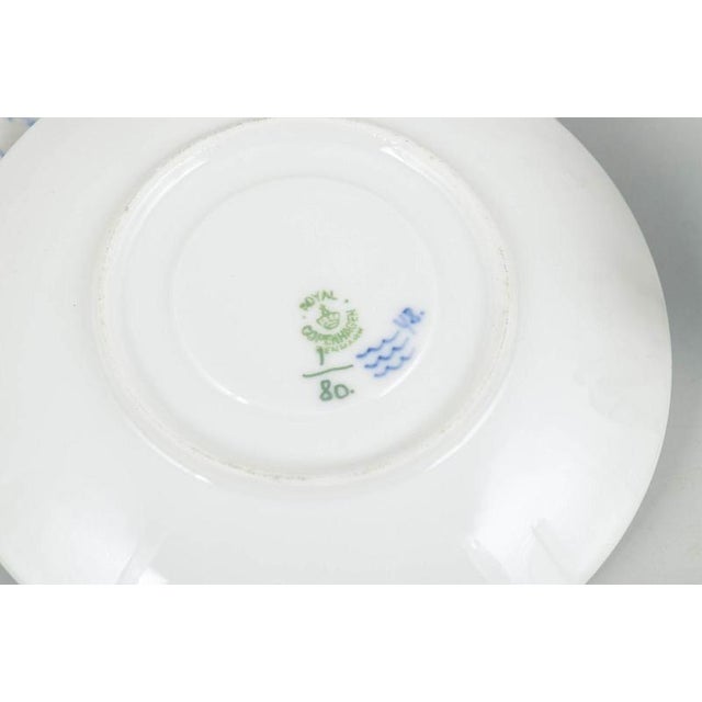 Royal Copenhagen Blue Fluted Plain. Three Coffee Cups with Saucers. Early 20th C, Set of 6 For Sale - Image 4 of 5