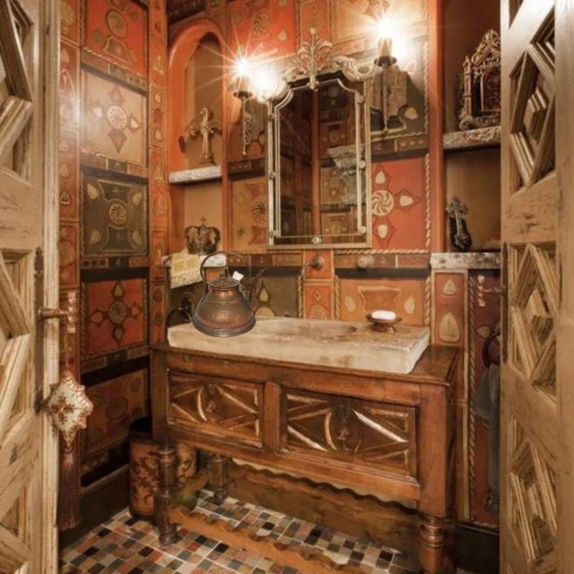 Mid 19th Century Antique Primitive Copper Kettle With Lid For Sale - Image 5 of 12