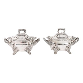 Antique Sheffield Oval Lidded Sauce Tureens, 1820, Set of 2 For Sale