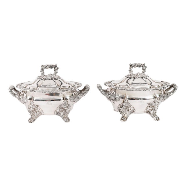 Antique Sheffield Oval Lidded Sauce Tureens, 1820, Set of 2 For Sale