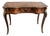 1940s Louis XV Style Inlaid Writing Desk With Ormolu Mounts & Marquetry Top For Sale