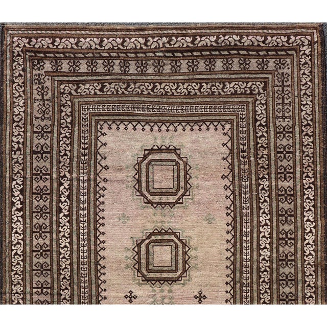 Measures: 4'2 x 6'9 Antique Baluch Tribal Rug with All-Over Geometric Diamond Medallion Design. Keivan Woven Arts, rug...