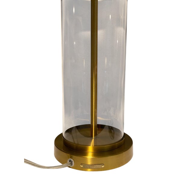 Late 20th Century Vintage Ralph Lauren Glass and Brass Table Lamps - a Pair For Sale - Image 5 of 6