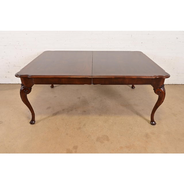 Wood Saybolt Cleland Georgian Burled Walnut Monumental Extension Dining Table, Newly Refinished For Sale - Image 7 of 12