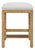 Rattan Wrapped Upholstered Counter Stool For Sale