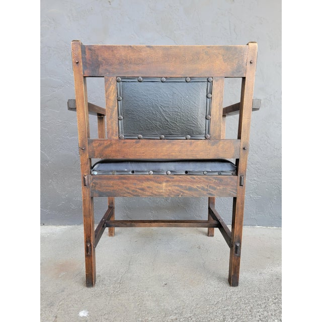 1900 - 1909 Mission / Arts & Crafts Armchair Circa. 1910 For Sale - Image 5 of 14
