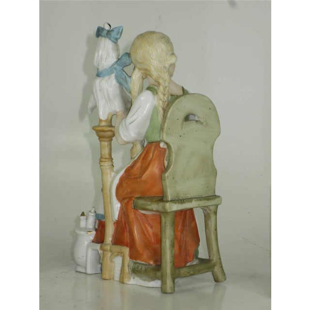 19th Century Figurines Man Woman Lady Sitting Chair Dep Germany 11588 Renaissance Hand Painted For Sale - Image 12 of 12