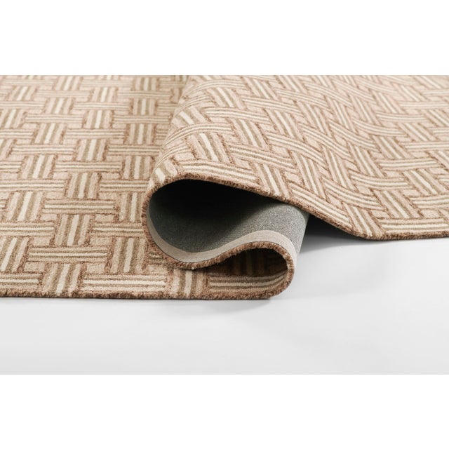 Erin Gates by Momeni Abbot Neutral Basket Pattern Wool Rug 3'6" X 5'6" For Sale - Image 11 of 11