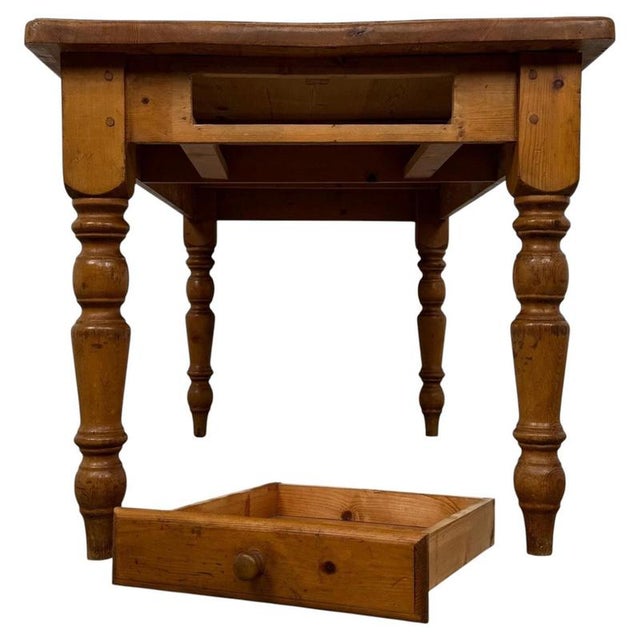 Wood Antique English Pine Farmhouse Dining Table For Sale - Image 7 of 12