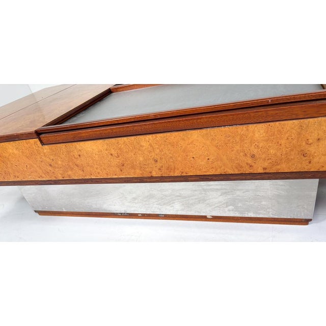 Mid-Century Burl Wood and Metal Coffee Table attributed to Guido Faleschini, 1970s For Sale - Image 13 of 15