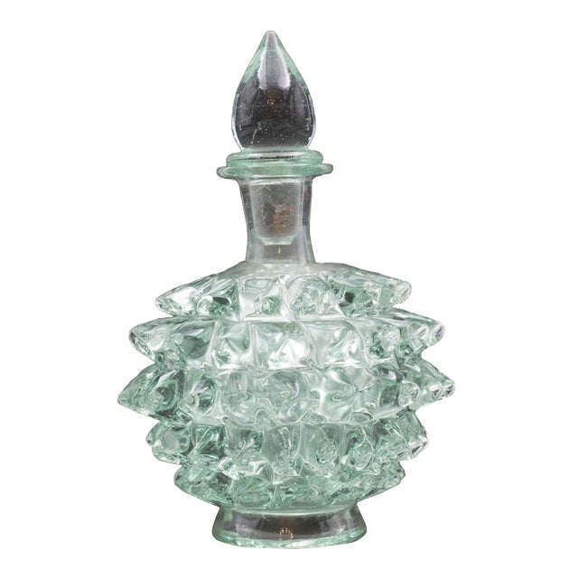 1940s Green Ercole Barovier Rostrato Murano Style Glass Vase for Barovier & Toso For Sale