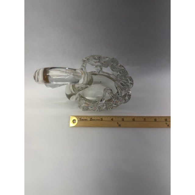 Mid-Century Modern Vintage Mid-Century Modern Murano Style Clear Blown Glass Swan Figurine / Trinket Dish For Sale - Image 3 of 6