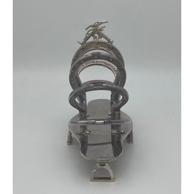 19th Century Antique 19th Century Equestrian Silver Toast Caddy For Sale - Image 5 of 6