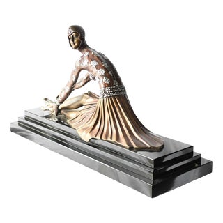 Art Deco Bronze Cypress Statue, 1920s For Sale