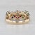 Gemstone 0.89ctw Diamond Emerald Ruby Sapphire Flowers Ring 14k Yellow Gold Size 6.25 For Sale - Image 7 of 8