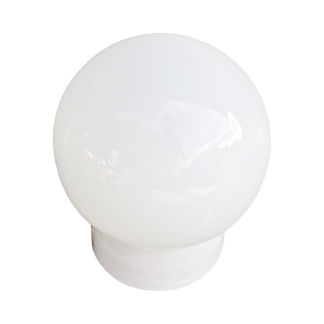 Industrial Wall Lamp, White, Glass, Foton, Poland, 1960s. For Sale - Image 4 of 10