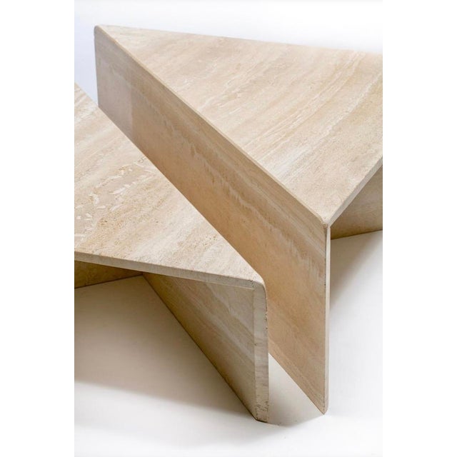 Italian Vintage Solid Travertine Sculptural Coffee Table For Sale - Image 4 of 6