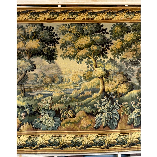 Monumental French Aubusson-Style Verdure Tapestry by Les Tapisseries d’Halluin For Sale - Image 16 of 18