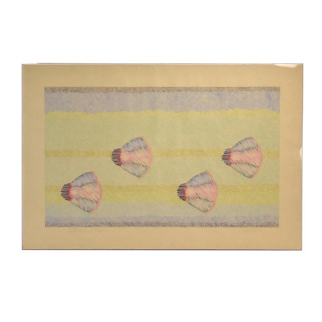 Vintage Abstract Colored Pencil Drawing “Swimming Jello Molds” For Sale - Image 12 of 12