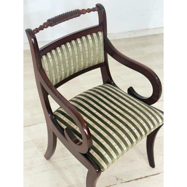 Upholstered Mahogany Dining Armchairs, Set of 2 For Sale - Image 4 of 14