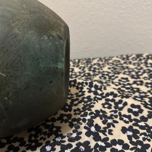 Antique Bronze-Inspired Ceramic Vase – Weathered Patina Vase With Lion Crest For Sale In New Orleans - Image 6 of 10