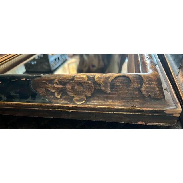 C. 1880-1890 Regency Solid Wood Frames Beveled Glass Wall Mirrors a Pair For Sale - Image 9 of 12