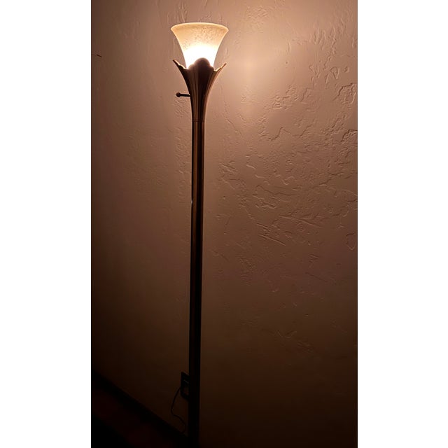 Mid 20th Century Mid-Century Modern Solid Brass Torchiere Floor Lamp by Stiffel Company For Sale - Image 14 of 16