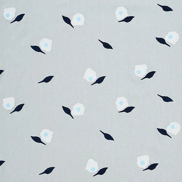Schumacher Sample - Schumacher X Caroline Z Hurley Aquinnah Hand Block Fabric in Sky For Sale - Image 4 of 4