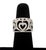 Heart Motif Openwork Pave Diamond and 18k White Gold Ring For Sale