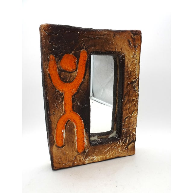 Mid-Century Modern French Ceramic Mirror, 1960s For Sale - Image 9 of 16