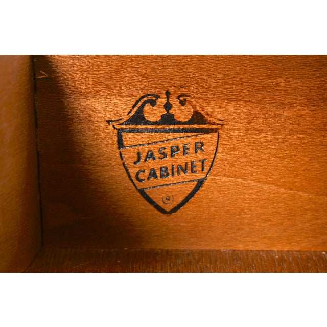 Chippendale Solid Mahogany Drop Front Secretary Desk by Jasper Cabinet Co. For Sale - Image 9 of 18