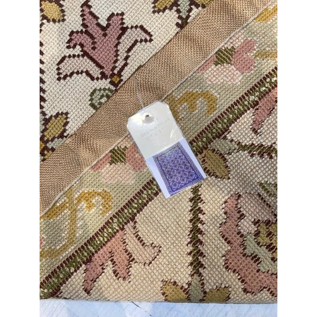 Antique Needlepoint Floral Rug For Sale - Image 9 of 10