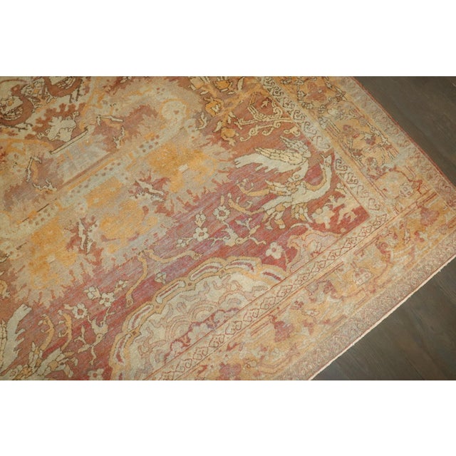Late 19th Century Antique Square Agra Pictorial Animal Rug - 6'1" x 7'4" For Sale - Image 5 of 11