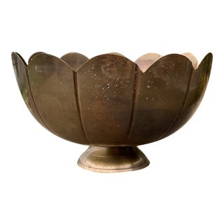 Scalloped Lotus Pedestal Bowl For Sale