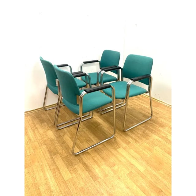 Armchairs, Czechoslovakia, 1970s, Set of 4 For Sale - Image 4 of 11