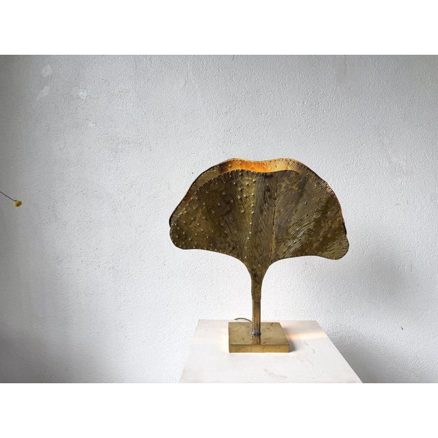 Ginkgo Lamp DLG Tommaso Barbi in Brass-Plated Metal, 2000s For Sale - Image 13 of 15