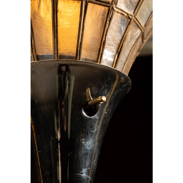 Mid 20th Century Mid-Century Modern Torchiere Floor Lamp With Capiz Shell Shade For Sale In Chicago - Image 6 of 8