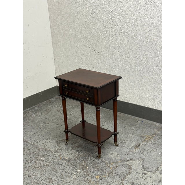 Traditional Circa 1999 Bombay Co. Side Table + Casters For Sale - Image 3 of 12