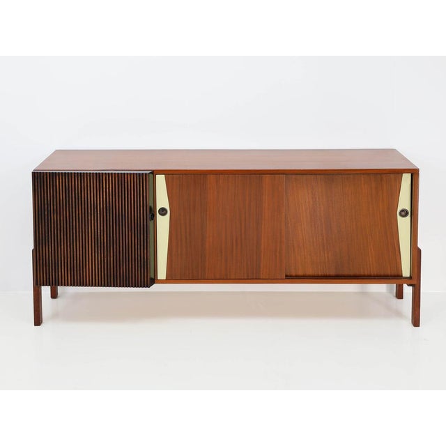 Sideboard with Asymmetrical Details and Sliding Doors from La Permanente Mobili Cantù, Italy, 1950s For Sale - Image 10 of 10