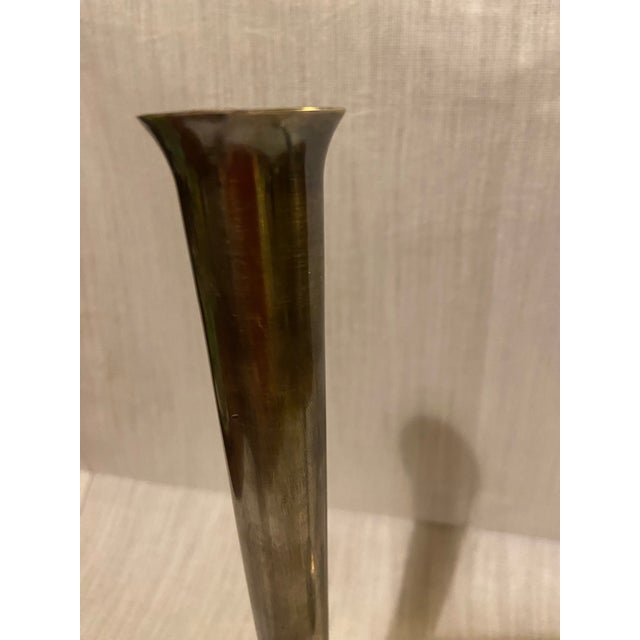 An elegant pair of vintage Soviet trumpet-shaped bud vases, attributed to the Ilyich Factory (Завод имени И.И. Ильича) in...
