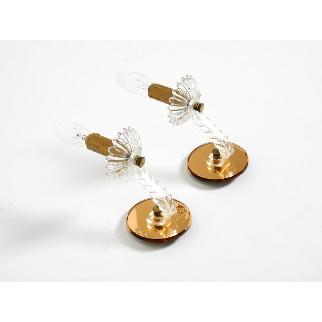Italian Wall Lamps in Glass and Mirror, 1960s, Set of 2 For Sale - Image 6 of 13