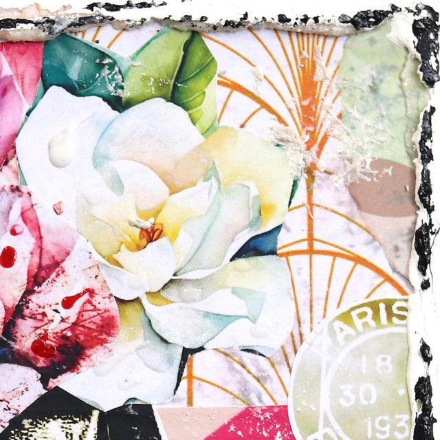 Lovely LV - Abstract Color Drenched Textural Feminine Pink Tone Collage Artwork by Marion Duschletta For Sale - Image 4 of 10