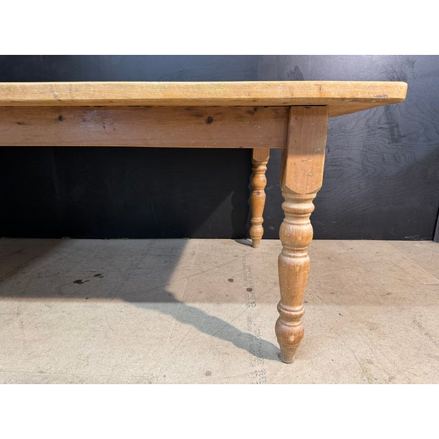 Large Vintage Farmhouse Dining Table in Pine, 1940 For Sale - Image 6 of 15